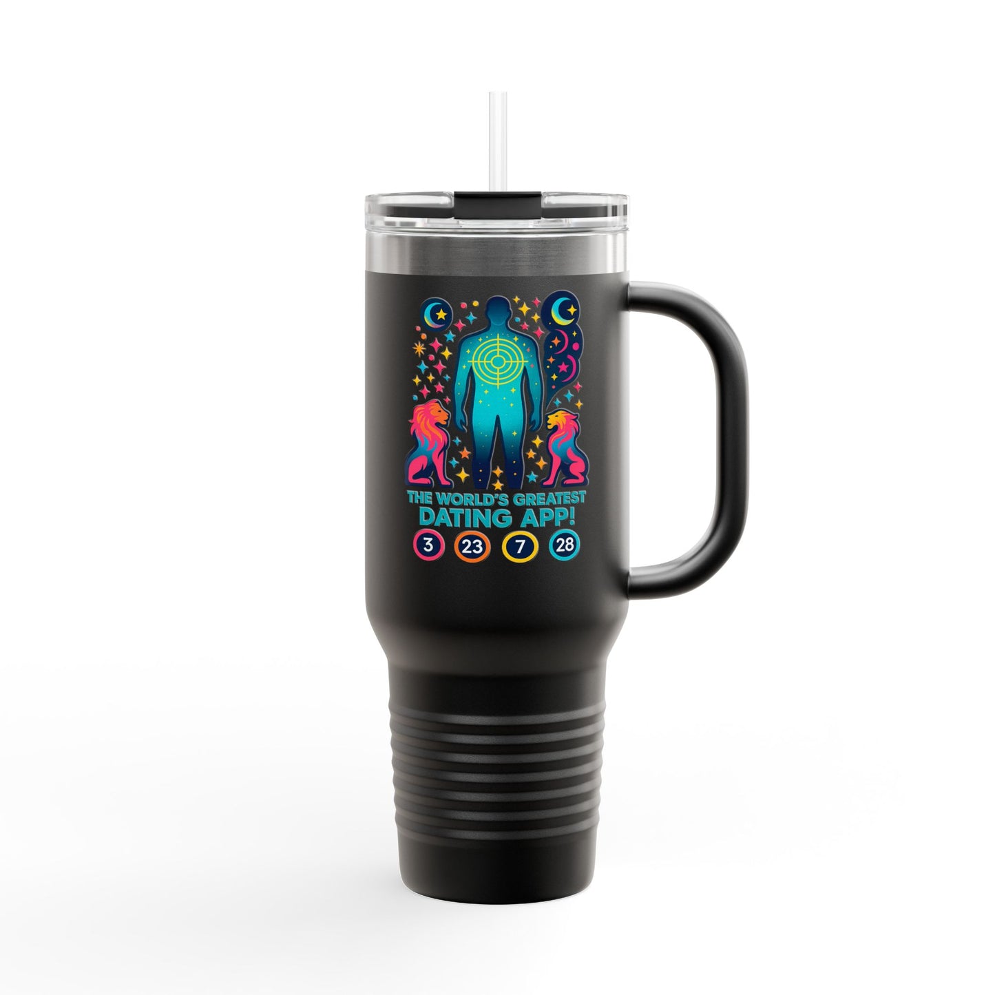 Funny Insulated Travel Mug - "The World's Greatest Dating App!" 40oz - Perfect Gift for Coffee Lovers
