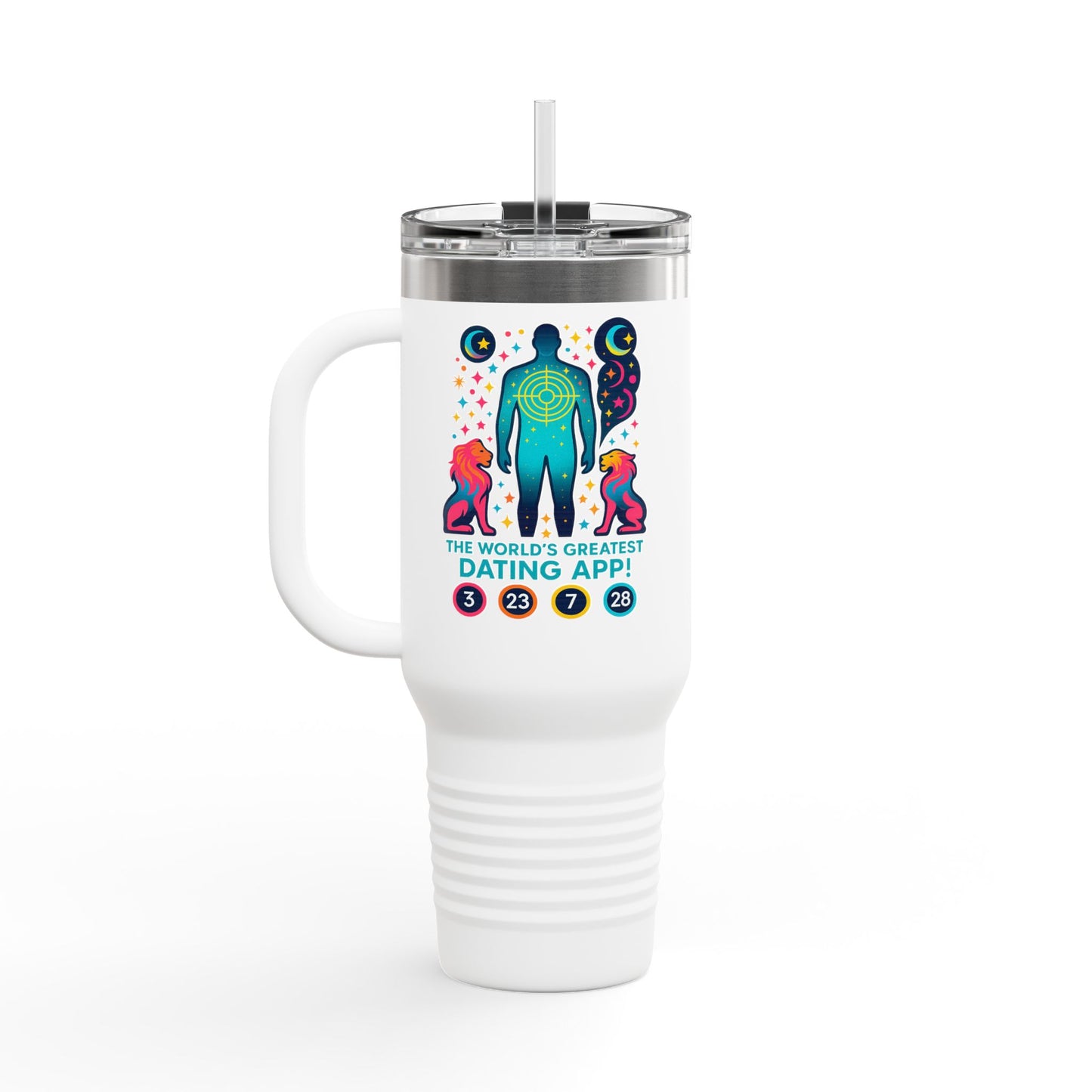 Funny Insulated Travel Mug - "The World's Greatest Dating App!" 40oz - Perfect Gift for Coffee Lovers