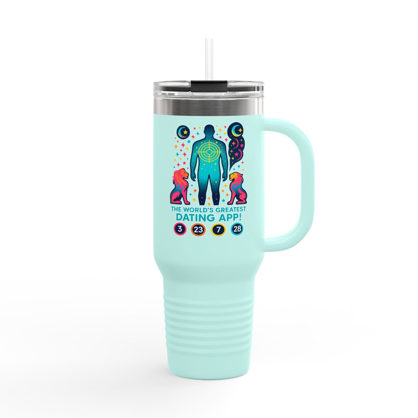 Funny Insulated Travel Mug - "The World's Greatest Dating App!" 40oz - Perfect Gift for Coffee Lovers