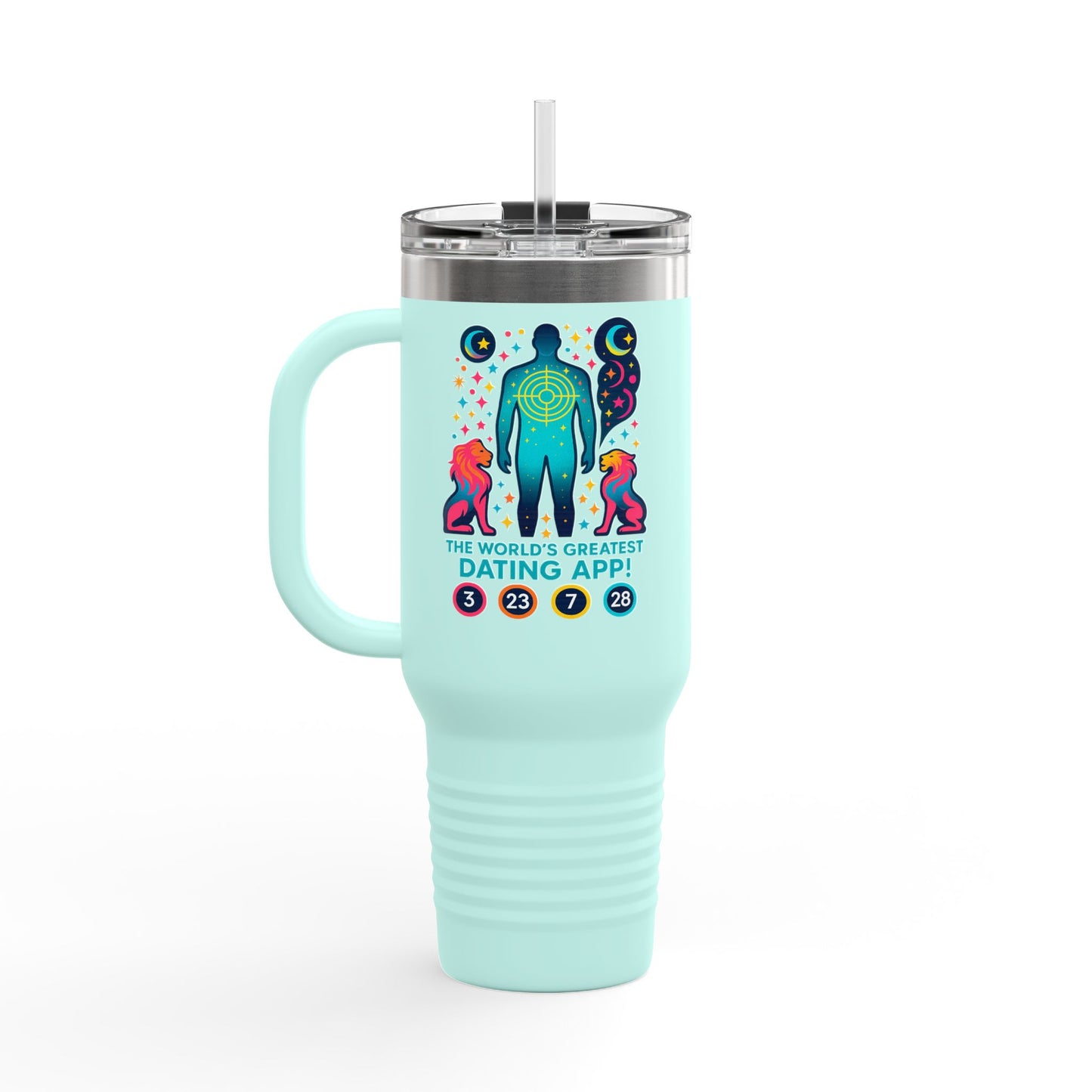 Funny Insulated Travel Mug - "The World's Greatest Dating App!" 40oz - Perfect Gift for Coffee Lovers