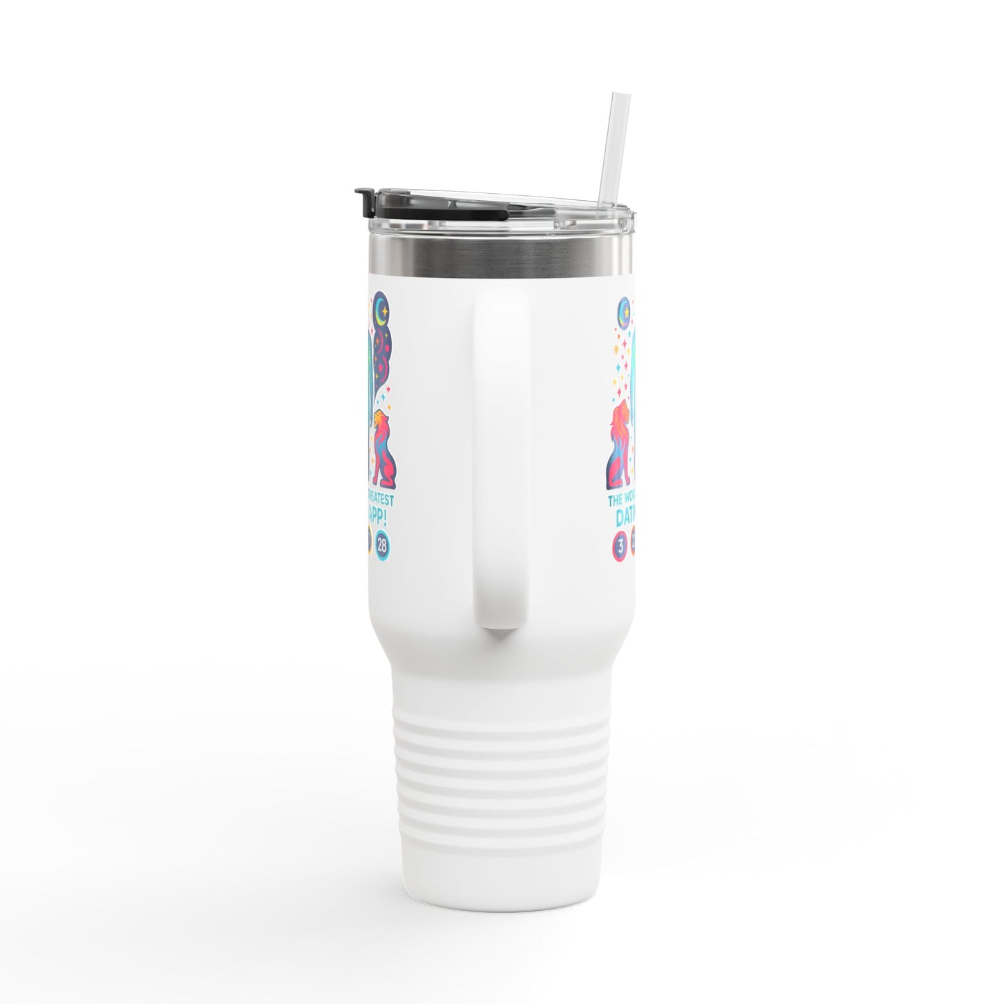 Funny Insulated Travel Mug - "The World's Greatest Dating App!" 40oz - Perfect Gift for Coffee Lovers