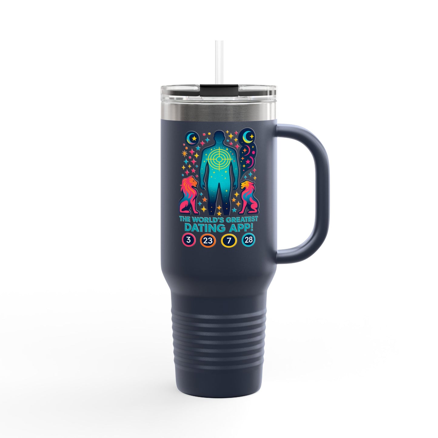 Funny Insulated Travel Mug - "The World's Greatest Dating App!" 40oz - Perfect Gift for Coffee Lovers