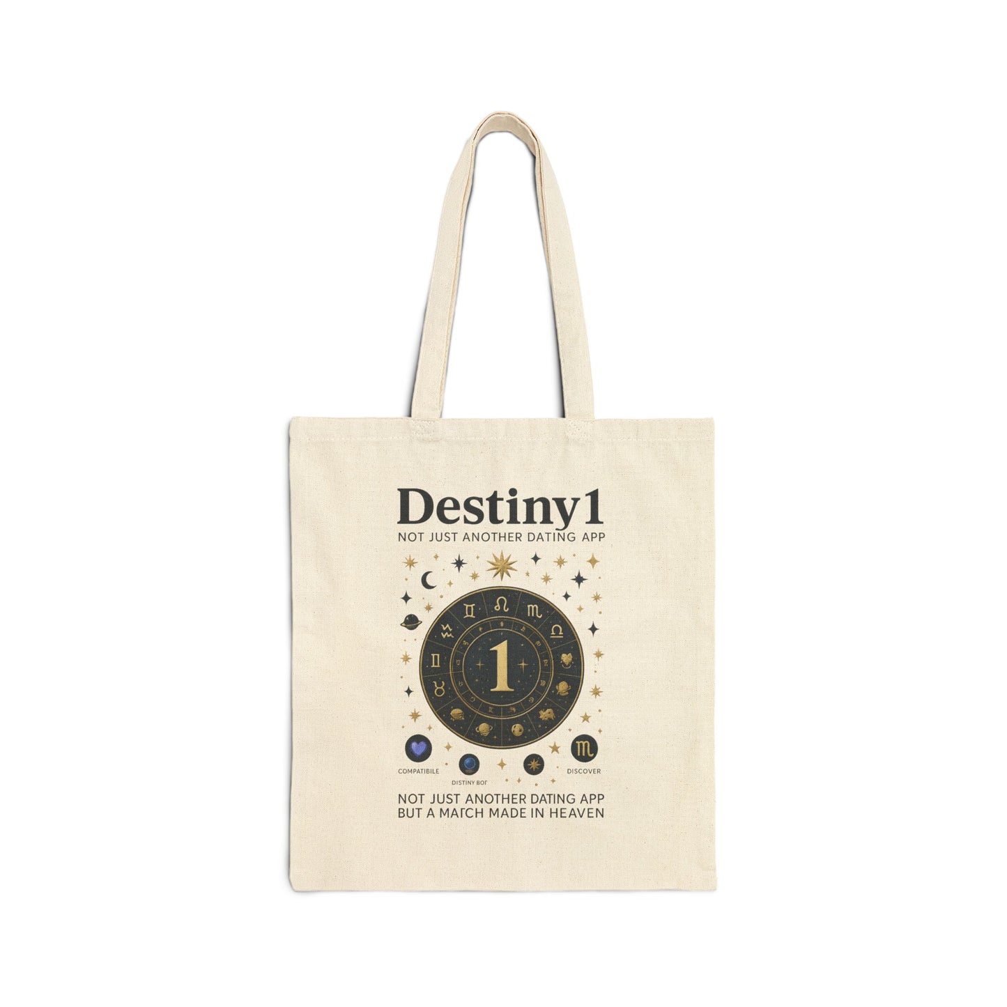 Astrology-Inspired Cotton Canvas Tote Bag - Destiny1 Design