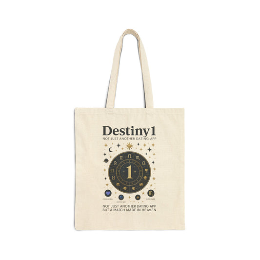 Astrology-Inspired Cotton Canvas Tote Bag - Destiny1 Design