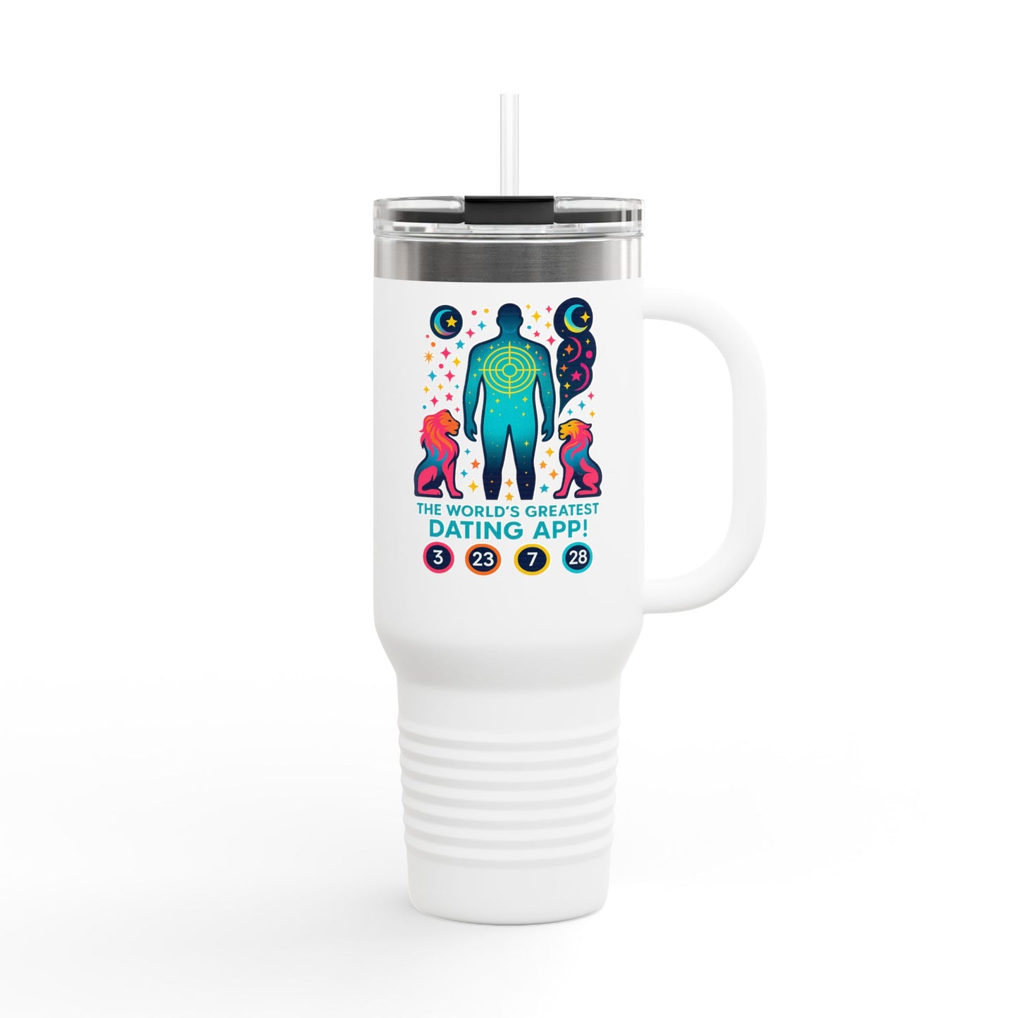 Funny Insulated Travel Mug - "The World's Greatest Dating App!" 40oz - Perfect Gift for Coffee Lovers