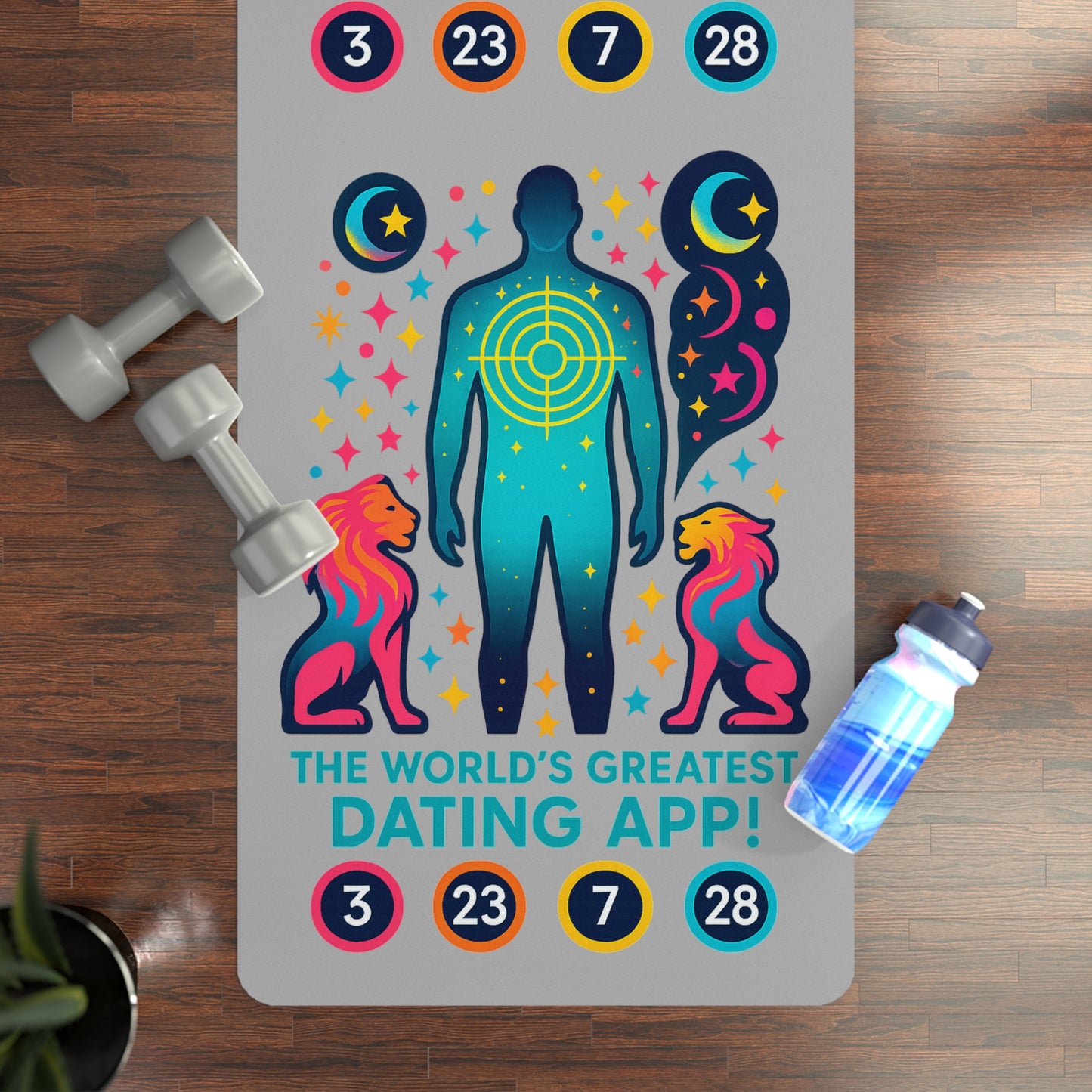 The World's Greatest Dating App Yoga Mat - Fun & Inspirational Rubber Fitness Mat