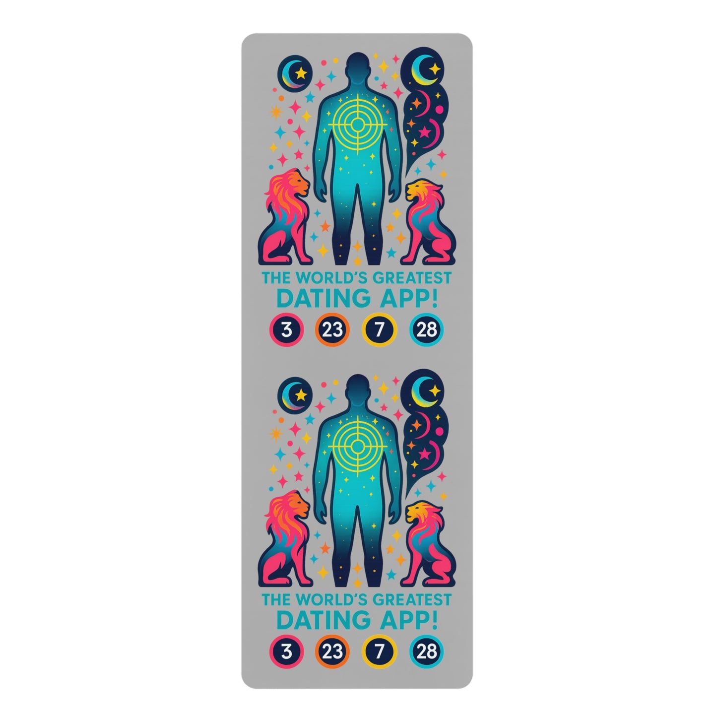 The World's Greatest Dating App Yoga Mat - Fun & Inspirational Rubber Fitness Mat